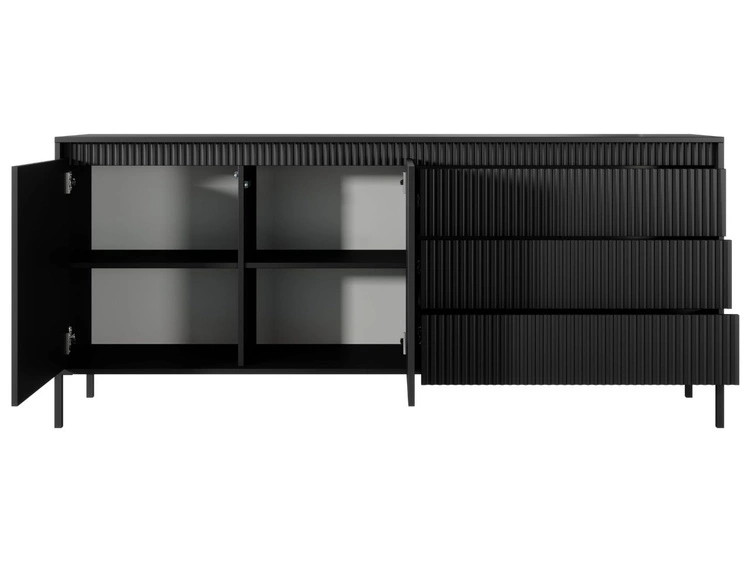 Kommode mit Türen und Schubladen 187 cm Sorano Schwarz