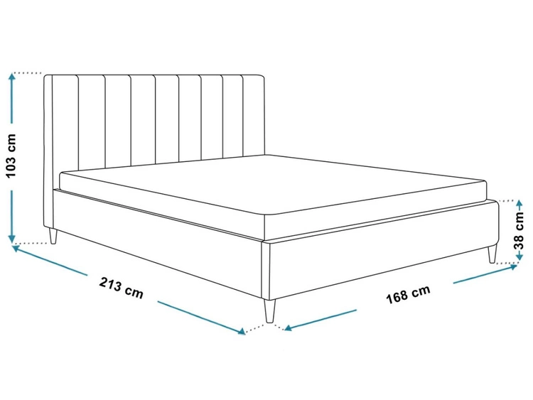Polsterbett mit Lattenrost 160x200 Snazi Schwarz