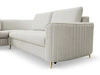 Ecksofa L-Form Rechts mit Schlaffunktion und Bettkasten Limon Hellgrau