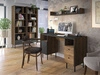 Schreibtisch mit Schubladen und Schrank Nussbaum Warmia, Schwarz
