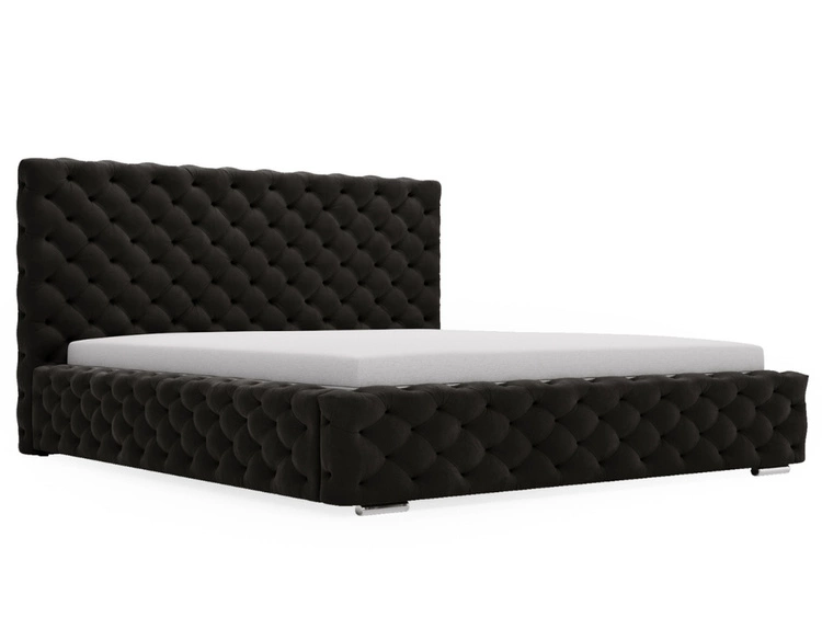 Polsterbett mit Bettkasten und Lattenrost 160x200 Astra Schwarz