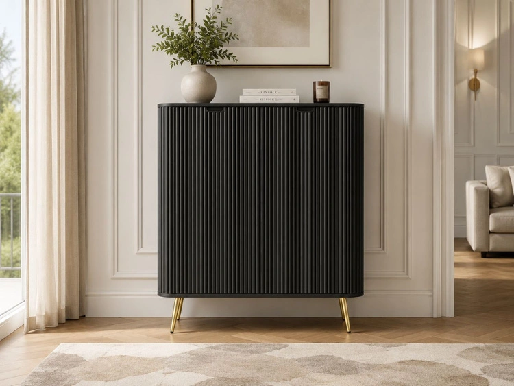 Türkommode Viva Schwarze auf Goldene Beinen