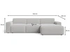 Ecksofa L-Form Rechts Lavia Bouclé-Stoff Weiß 