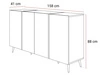 Viertürige Kommode 158 cm Glamour-Stil auf goldfarbenen Metallbeinen Lunelie Kaschmirglanz