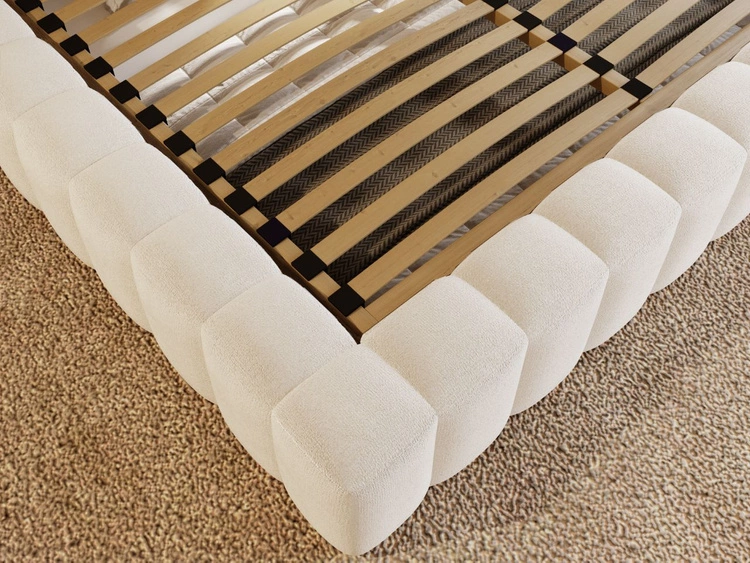 Polsterbett mit Bettkasten und Lattenrost 160x200 Rotto Creme