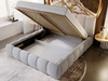 Polsterbett mit Bettkasten und Lattenrost 200x200 Cloud Bouclé-Stoff Hellgrau