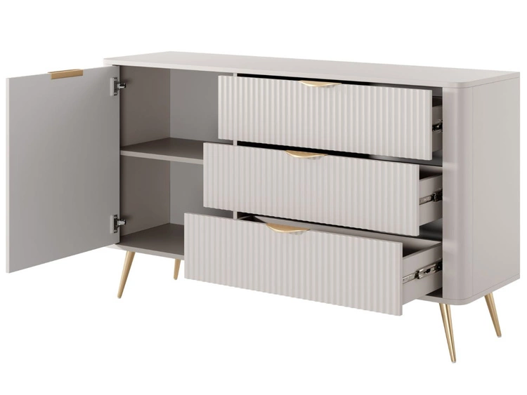 Kommode mit Türe und Schubladen Latina Beige