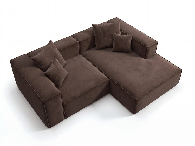 Ecksofa L Rechts Vellaro Braun