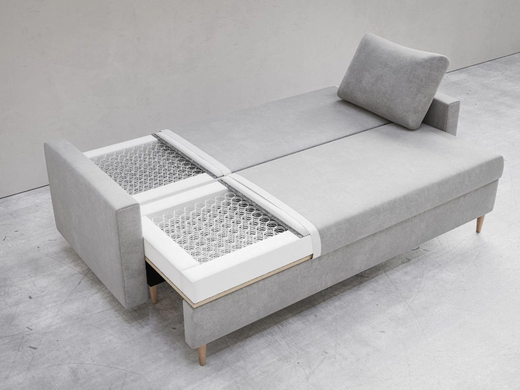 Schlafsofa mit Bettfunktion und Bettkasten Castelo Beige
