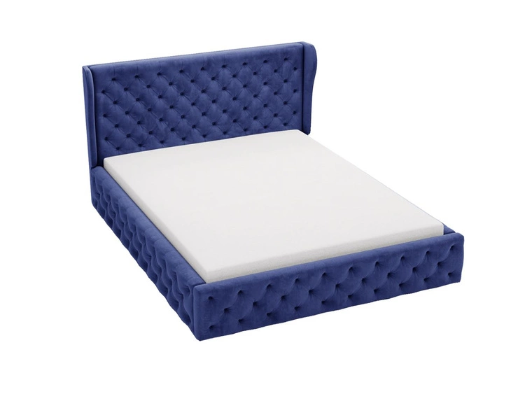 Polsterbett mit Bettkasten und Lattenrost 160x200 Kingston Dunkelblau