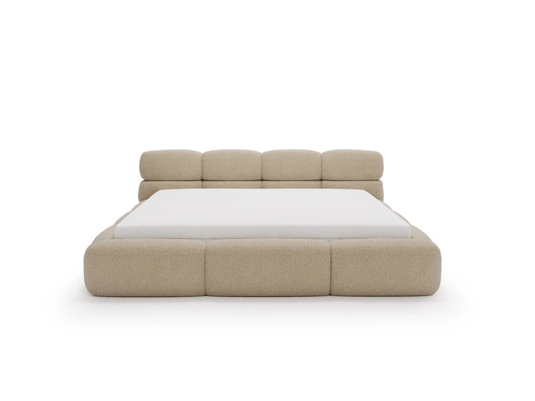 Polsterbett mit Bettkasten und Bettrost 140x200 Sweet Low Dunkelbeige