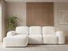 Ecksofa L-Form mit Schlaffunktion und Bettkasten Avelin Links Creme