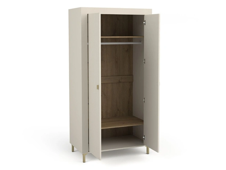 Kleiderschrank mit Drehtüren und Kleiderstange Messina Kaschmir