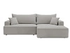 Ecksofa L-Form Rechts mit Schlaffunktion und Bettkasten California Hellgrau