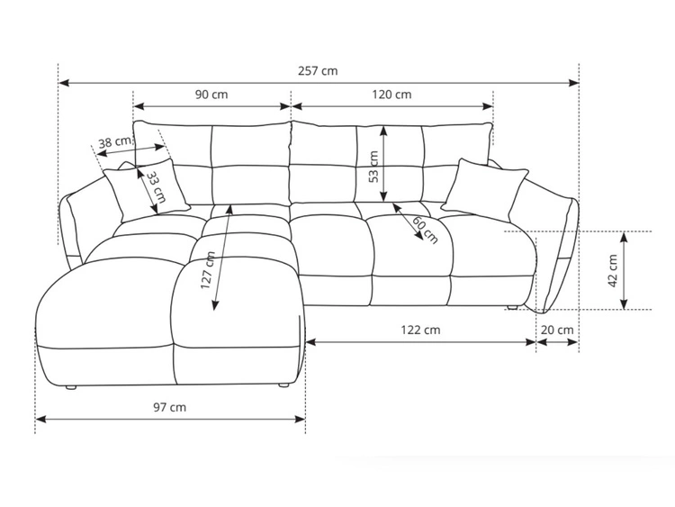 Ecksofa L-Form mit Schlaffunktion und Bettkasten Bene Grün