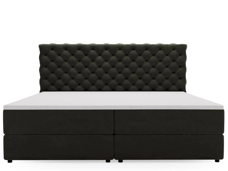 Boxspringbett mit Bettkasten 200x200 Bergamo Dunkelgrau