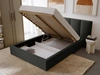 Polsterbett mit Bettkasten und Lattenrost 120x200 Lizbona Schwarz