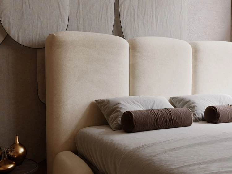 Polsterbett mit Bettkasten und Lattenrost 120x200 Bubble Beige