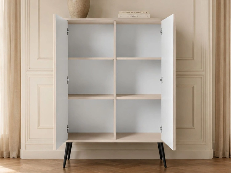Türkommode Viva Beige auf Schwarzen Beinen
