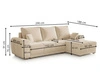Ecksofa L-Form mit Schlaffunktion und Bettkasten Monti Rechts Beige