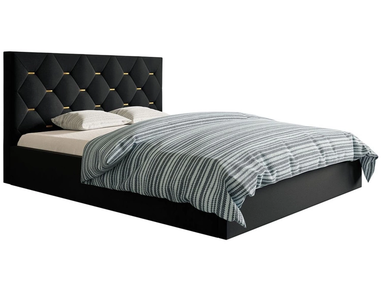 Polsterbett mit Bettkasten und Lattenrost 120x200 Salento Schwarz