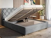 Polsterbett mit Bettkasten und Lattenrost 140x200 Taranto Grau