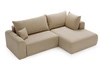 Ecksofa L-Form mit Schlaffunktion und Bettkasten Savana Bis Beige 