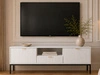 TV-Lowboard mit Schubladen und Türen Amber Weiß, Schwarz Frame