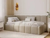Jugendbett Einzelbett mit Bettkasten und Lattenrost 90x200 Cloud One Dunkelbeige Bouclé-Stoff 
