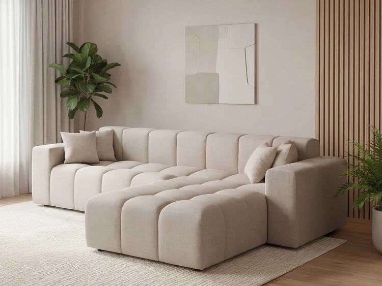 Ecksofa L-Form Rechts Moderne Ecksofa Loopo Beige