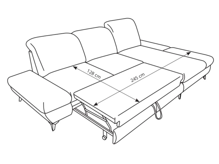 Ecksofa L-Form Links mit Schlaffunktion und Bettkasten Hannover Dunkelgrün