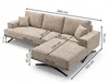 Ecksofa L-Form auf Metallbeinen Leto Links Beige