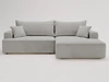 Ecksofa L-Form Links mit Schlaffunktion und Bettkasten California Hellgrau