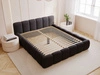 Polsterbett ohne Bettkasten mit Lattenrost 160x200 Cloud Low aus Bouclé-Stoff Schwarz