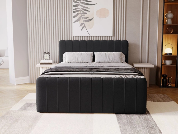 Boxspringbett mit Bettkasten 180x200 Osteno Schwarz