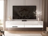 Hänge TV-Schrank 180 cm für Wohnzimmer mit LED-Beleuchtung Aurelie Weiß Hochglanz