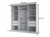Schiebetürenschrank mit Lamellen und Spiegel 200 cm Lucena Schwarz, Weiß