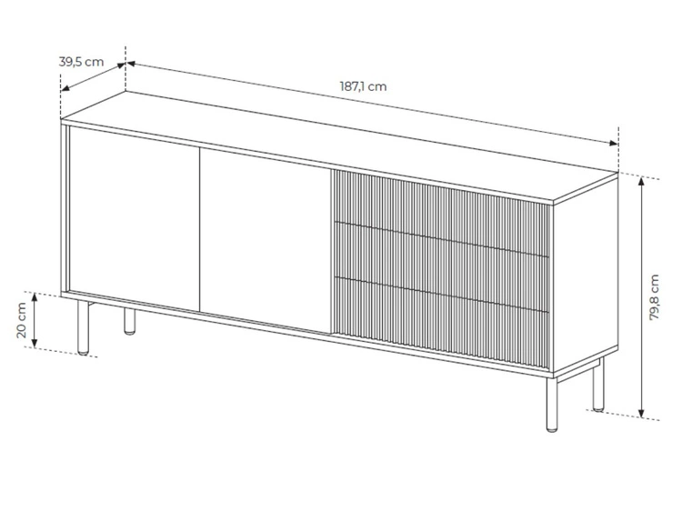 Wohnzimmer-Möbelset Gradimento Eiche Cremona