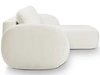 Ecksofa L-Form Rechts mit Schlaffunktion und Bettkasten Oreo Creme