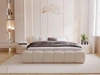Polsterbett mit Bettkasten und Lattenrost 200x200 Cloud Low Bouclé-Stoff Beige