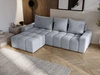 Ecksofa L-Form mit Schlaffunktion und Bettkasten Bresso Hellgrau