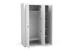 Kleiderschrank mit Drehtüren, Kleiderstange und Spiegel Messina Weiß