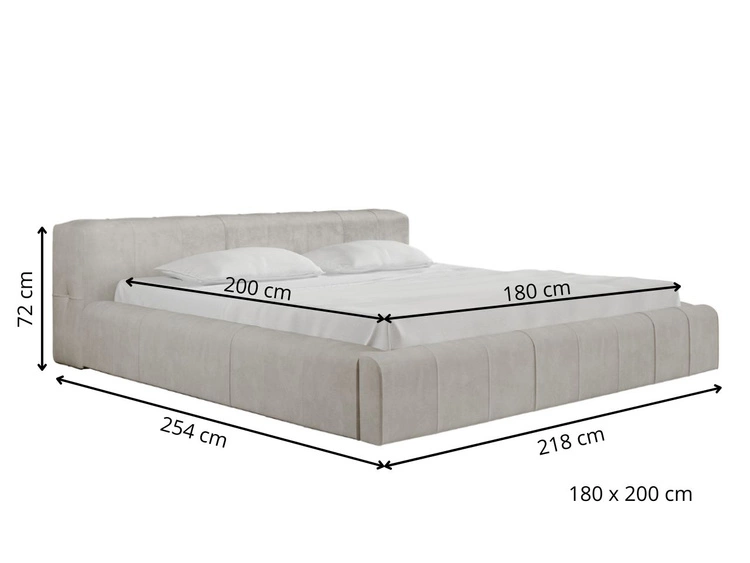 Polsterbett mit Bettkasten und Lattenrost 180x200 Lipari Braun