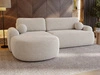 Ecksofa L-Form Links mit Schlaffunktion und Bettkasten Aurio Creme