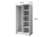 Kleiderschrank 100 cm Perugia Weiß mit schwarzen Griffen