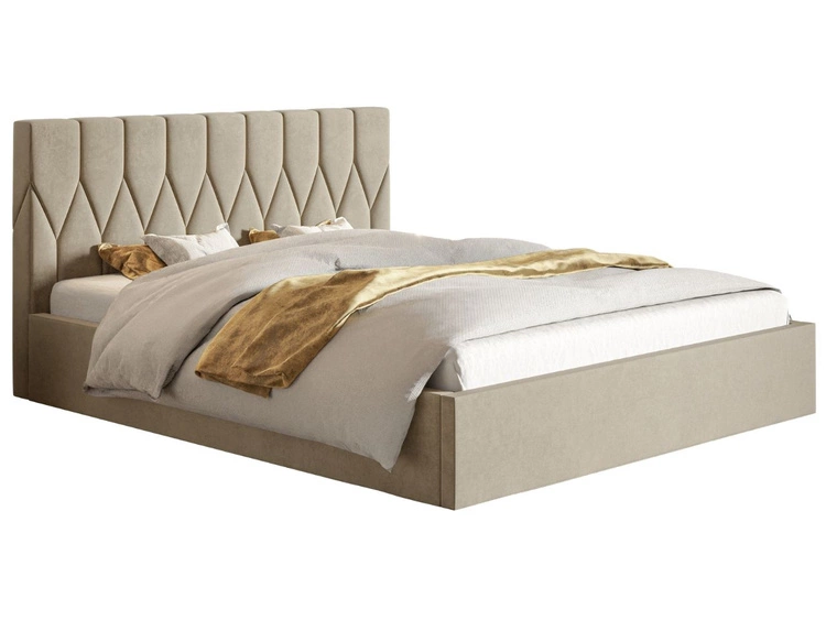 Polsterbett mit Bettkasten und Lattenrost 120x200 Gaja Beige