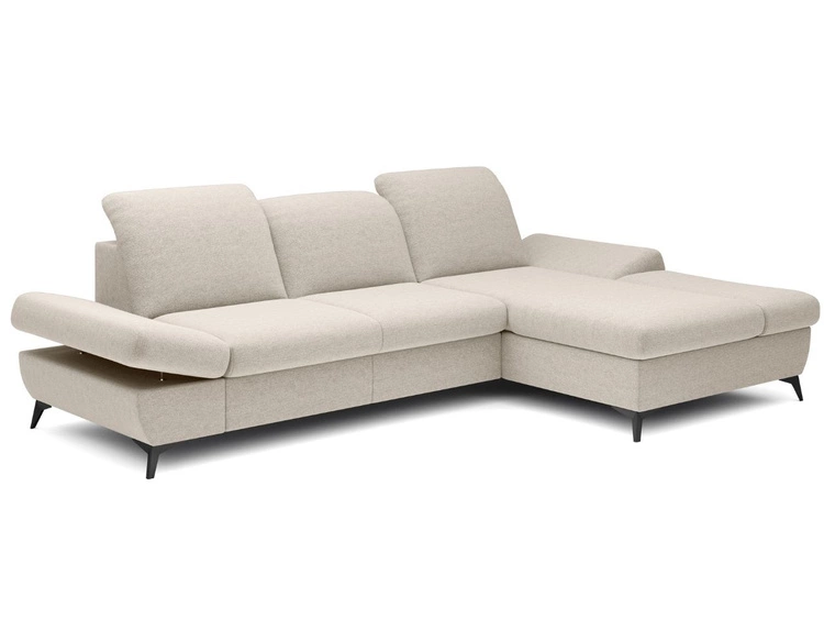 Ecksofa L-Form Rechts mit Schlaffunktion und Bettkasten Hannover Creme