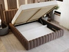 Polsterbett mit Bettkasten und Lattenrost 120x200 Bliss Braun