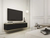 TV-Lowboard Hänge mit Türen 135 cm Diolo Schwarz mit glatter Front