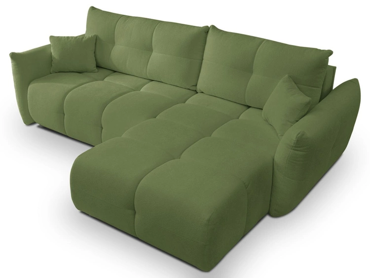 Ecksofa L-Form mit Schlaffunktion und Bettkasten Bene Grün